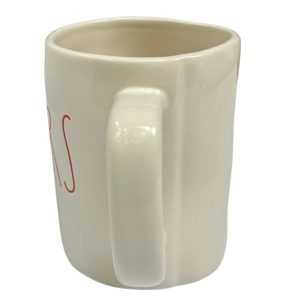 Rae Dunn MINE YOURS Mug Set White Red Large Letters Dimples NWT NIB OG 2017 - Picture 14 of 17
